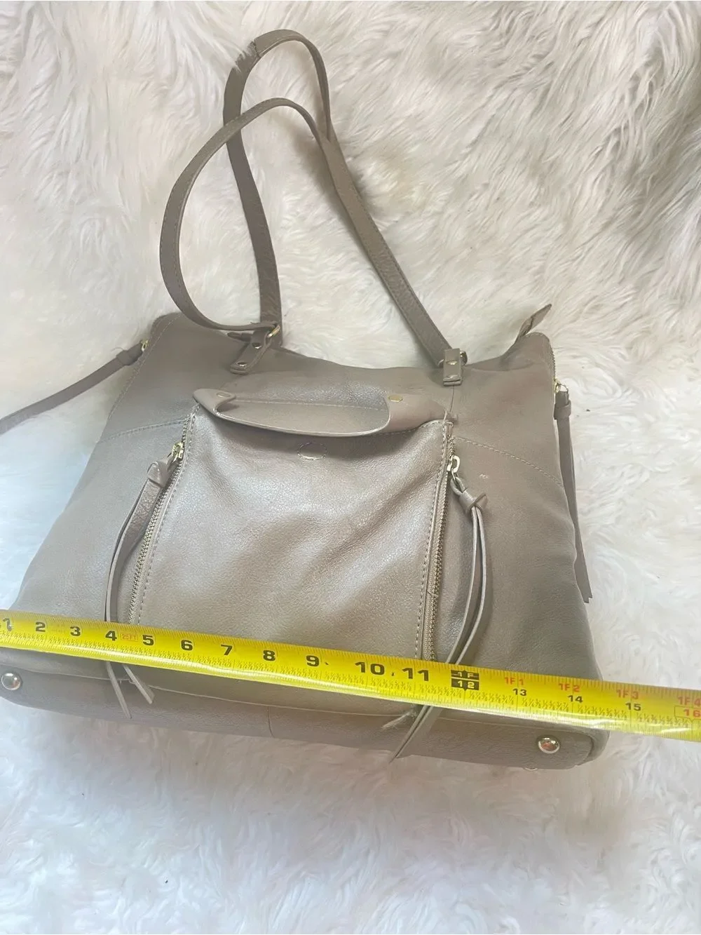 KOOBA leather tote hand bag with gold tone hardwares